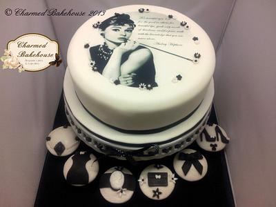 Audrey Hepburn Cake & Cupcakes - Cake by Charmed Bakehouse