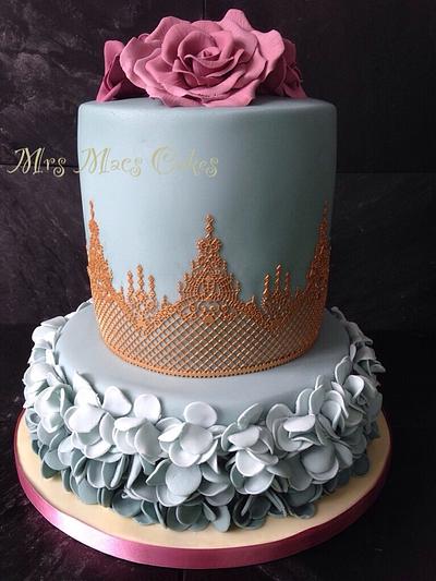 Ruffles and roses - Cake by Mrs Macs Cakes
