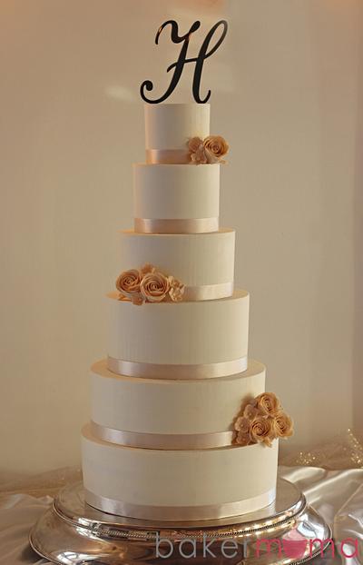 6-tier Buttercream Wedding Cake - Cake by Bakermama
