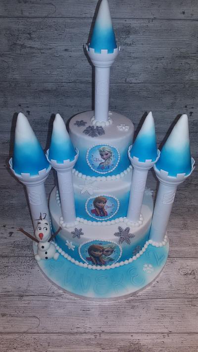 frozen castle with olaf - Cake by Miranda Abrahamse 