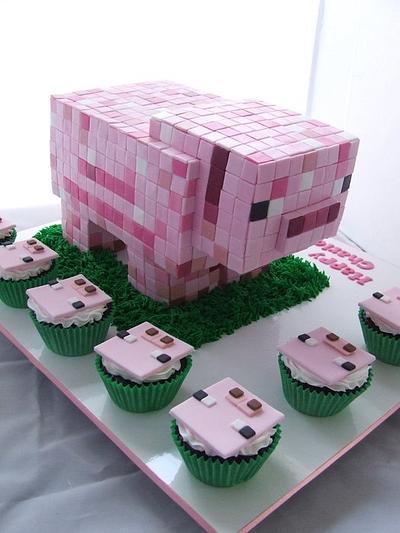 3D Minecraft Pig Cake - Cake by Cake A Chance On Belinda