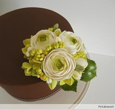 Ranunculus and Chocolate II - Cake by Petalsweet