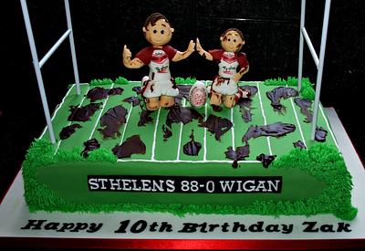 St Helens vs Wigan Rugby League cake - Cake by Deb-beesdelights
