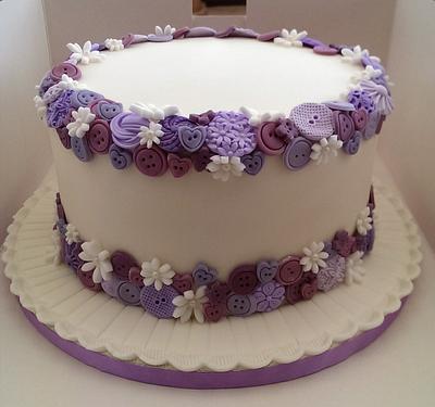 Flowers and buttons - Cake by emilysoccasioncakes