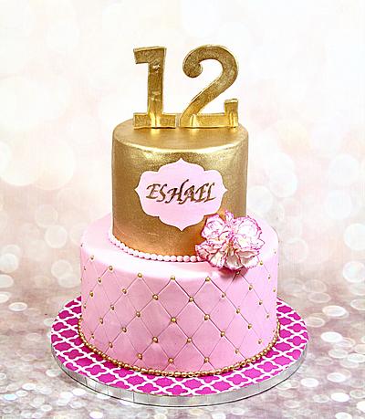 Pink and gold cake  - Cake by soods