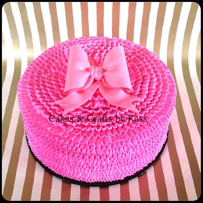 Buttercream Ruffles topped with a bow  - Cake by Cakes & Crafts by Kass 