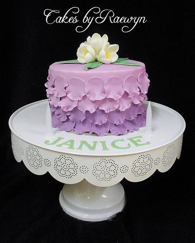 Frangipanis with Ombre Ruffles - Cake by Raewyn Read Cake Design