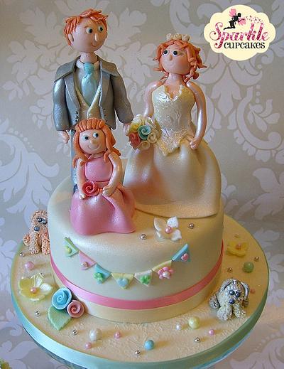 Pastel & Pearl Wedding - Cake by Sparkle Cupcakes
