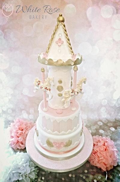 First Birthday Carousel Cake  - Cake by White Rose Bakery