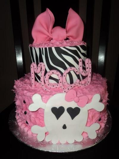 Pink, Skulls and Zebra Print - Cake by The Cakery 
