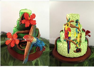 Arara´s CaKe - flying in the forest on the wings of a macaw - Cake by Susana Silva