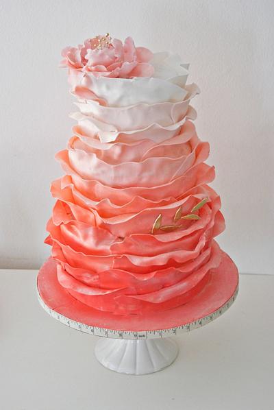 Ombre Ruffle Cake - Cake by Edible Art Cakes
