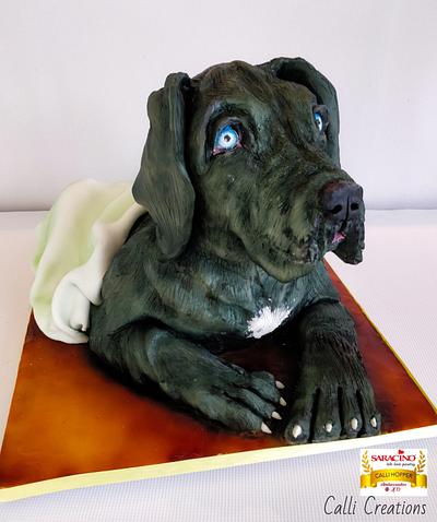 Great Dane puppy cake  - Cake by Calli Creations