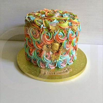 Coconut Rainbow - Cake by Que's Cakes