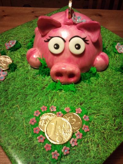 Piggy Bank - Cake by Tante Fondante