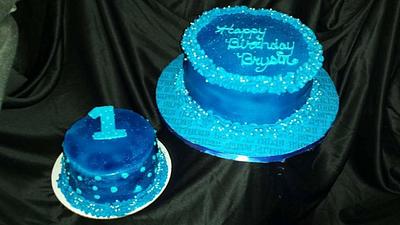 Baby blue 1st - Cake by Caking Around Bake Shop