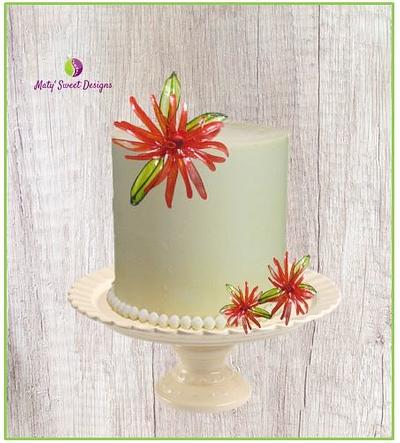 Gelatine flower - Cake by Maty Sweet's Designs