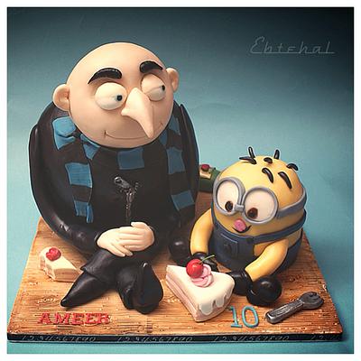 Mr Greo and a minion  - Cake by Ebtehal