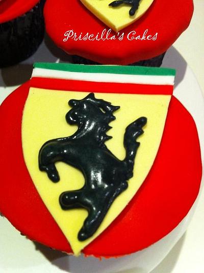 Ferrari themed cupcakes - Cake by Priscilla's Cakes