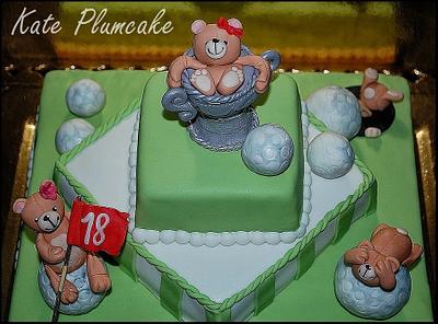 Golf cake with teddy bears - Cake by Kate Plumcake