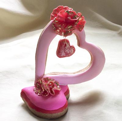 Valentine's cookies and cake topper - Cake by Goreti