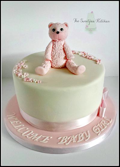 Teddy blossom baby shower cake - Cake by The Sweetpea Kitchen 
