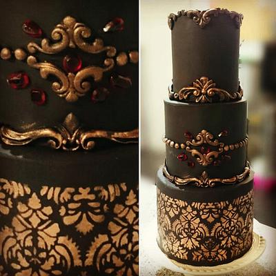 Gold & Black - Cake by Sandra S Rivero