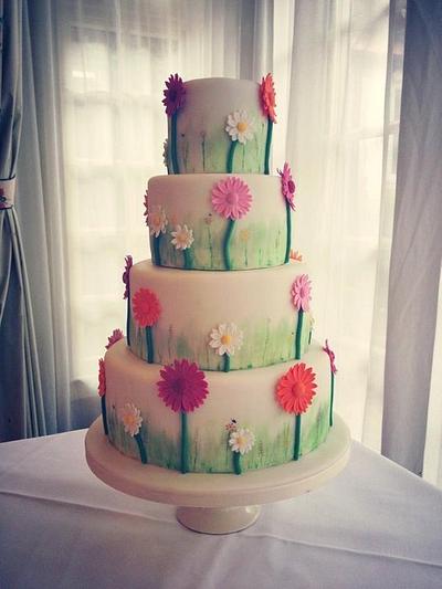 A pretty little wedding cake for a perfect summers day x - Cake by Mary Scott