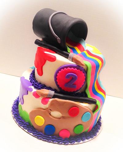 Fun with paint.... Art themed cake - Cake by Cups-N-Cakes 