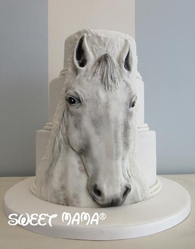 Horse wedding cake - Cake by SweetMamaMilano