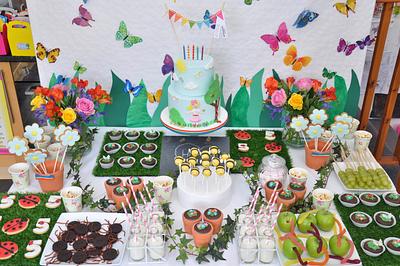 Garden birthday dessert table - Cake by Mrs Robinson's Cakes