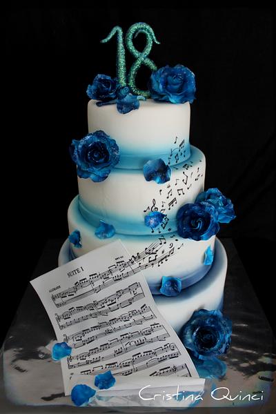 Roses & music - Cake by Cristina Quinci
