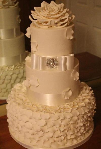 Ruffles & Rose Wedding Cake. - Cake by Dulcie Blue Bakery ~ Chris