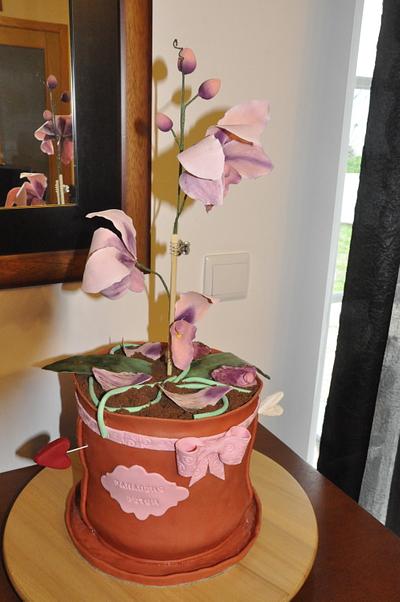 Orchid vase - Cake by The Bistro Cake Designer