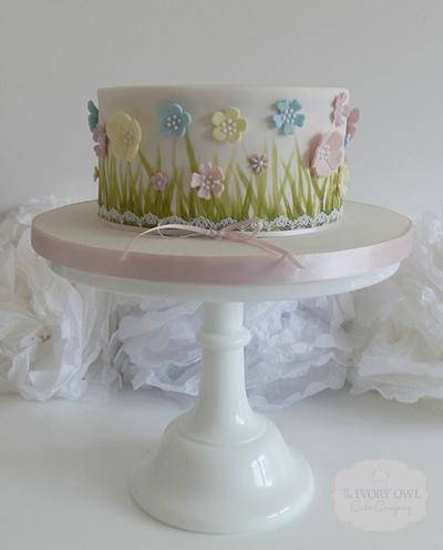 Floral Baby Shower Cake - Cake by The Ivory Owl Cake Company