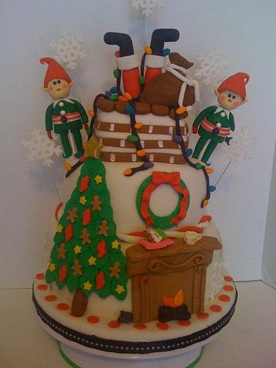 Santa and elves - Cake by DeliciousCreations