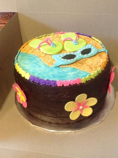 Sunglasses and flip flops - Cake by Missy