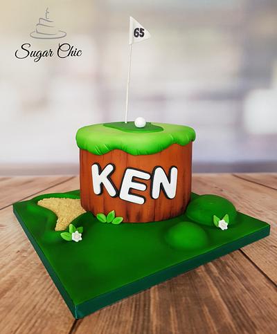 Airbrushed Golf Cake - Cake by Sugar Chic