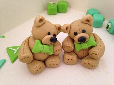 Teddy Bear Christening Cake - Cake by Ollipops Cakes