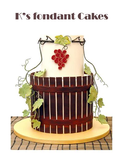 Vintage Vineyard Wedding Cake - Cake by K's fondant Cakes