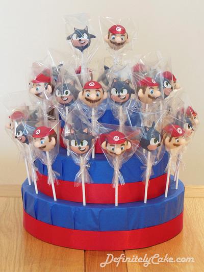 Mario and Sonic Cake Pop Display - Cake by Definitely Cake