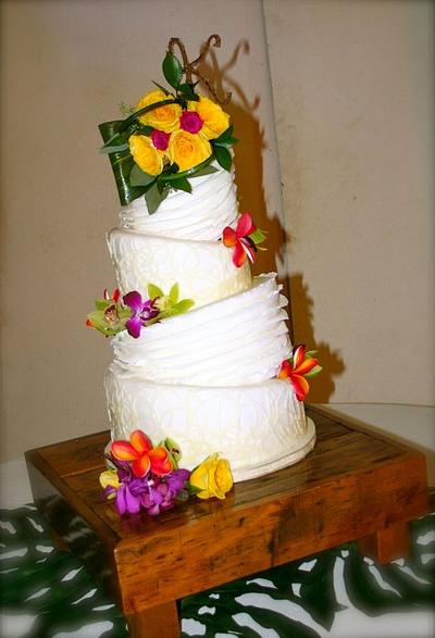 Topsy Turvy Tropical Wedding - Cake by Stacy Lint