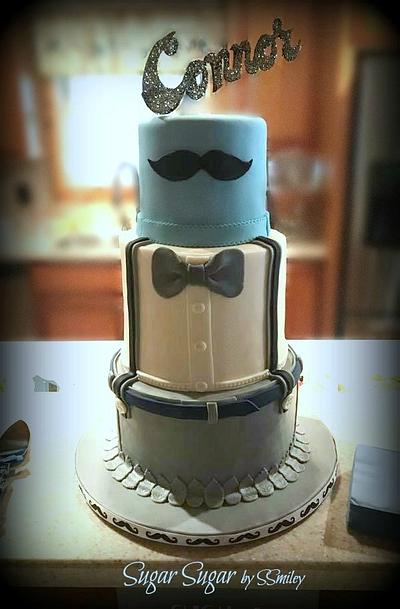 Mustache Baby Shower  - Cake by Sandra Smiley
