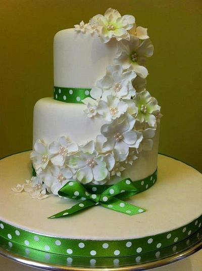 2 Tier Green Floral Cake - Cake by CakeDIY