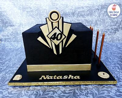 The Great Gatsby  Cake: Black Coloured Ganache  - Cake by Cake Decor in Cairns