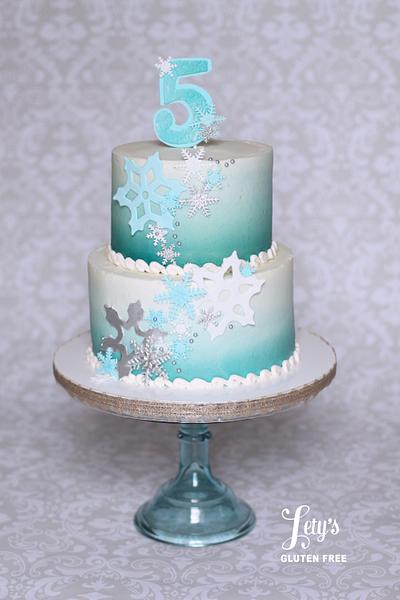 Snowflakes and Ombre - Cake by Lety's Gluten Free