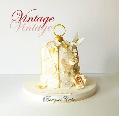 Vintage cage cake - Cake by Ghada _ Bouquet cakes