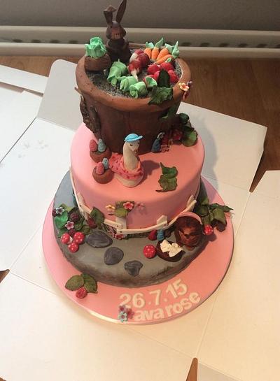 Beatrix potter inspired christening cake - Cake by butterflybakehouse