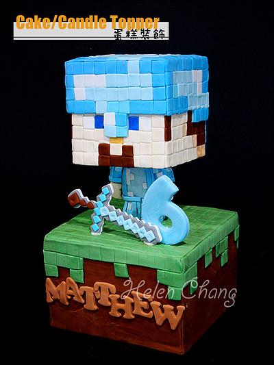 Minecraft Diamond Steve Cake Topper - Cake by Helen Chang