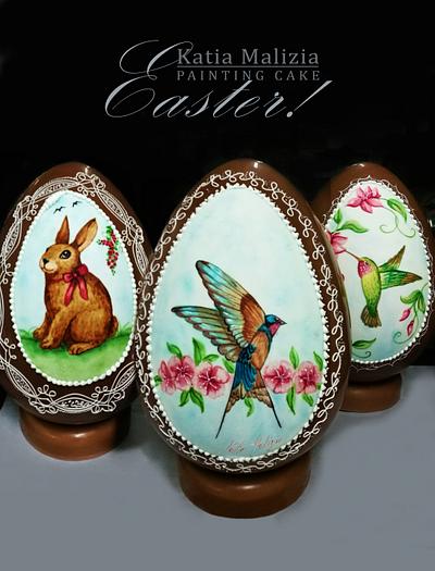 Hand Painted Easter Eggs - Cake by Katia Malizia 